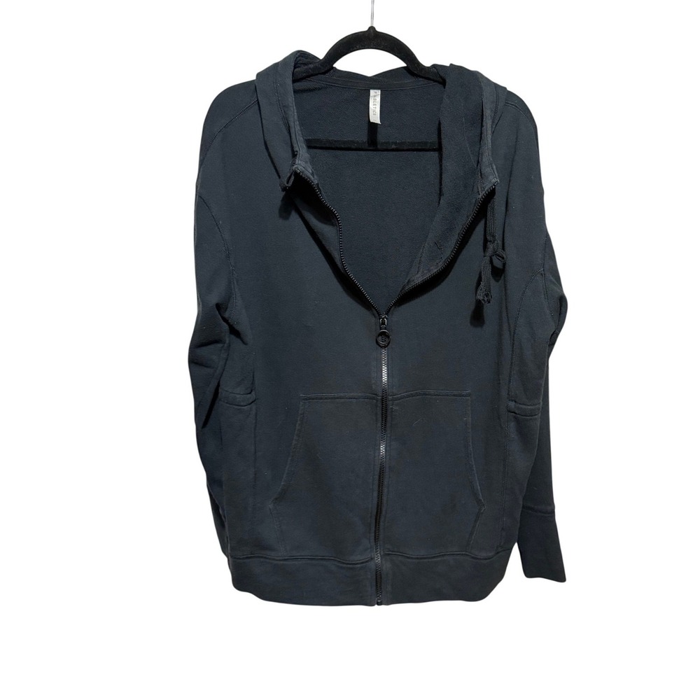 Fabletics Black Zip Up Hoodie Fleece Lined Size‎ M